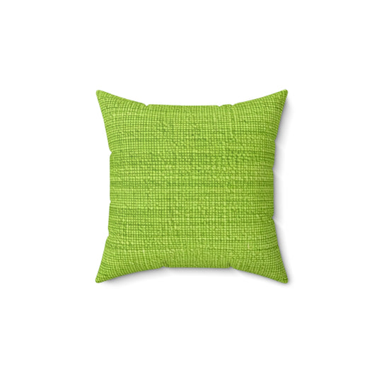 Lush Grass Neon Green: Denim-Inspired, Springtime Fabric Style - Spun Polyester Square Pillow