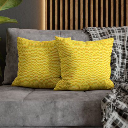 Sunshine Yellow Lemon: Denim-Inspired, Cheerful Fabric - Spun Polyester Square Pillow Case