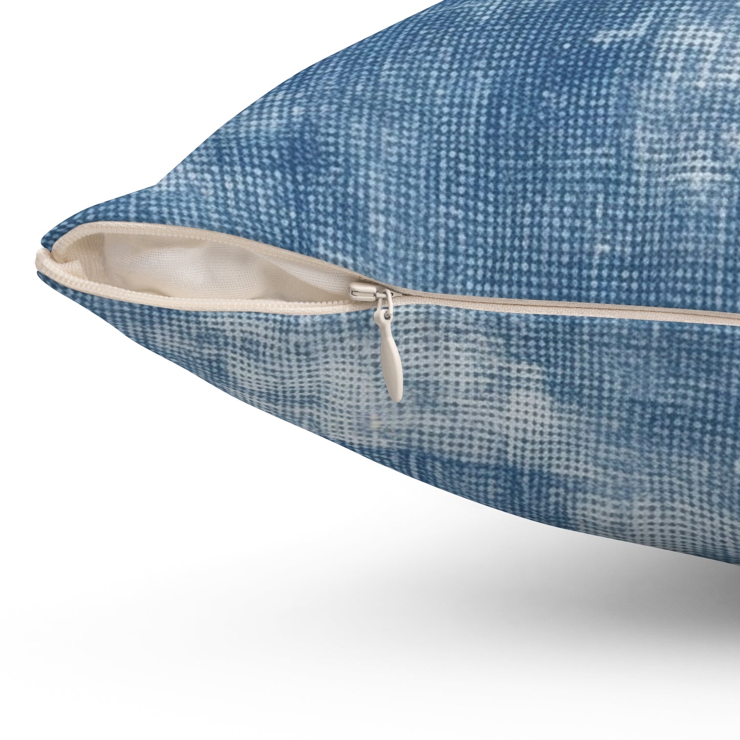 Faded Blue Washed-Out: Denim-Inspired, Style Fabric - Spun Polyester Square Pillow