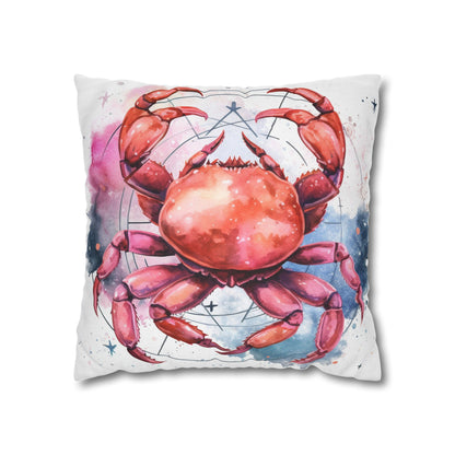 Cancer Star Sign - Elegant Zodiac Astrology Spun Polyester Square Pillow Case