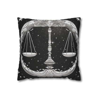 Libra Zodiac Sign Polyester Square Pillow Case, Double Sided Print