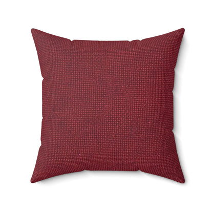 Seamless Texture - Maroon/Burgundy Denim-Inspired Fabric - Spun Polyester Square Pillow