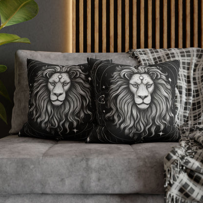 Leo Zodiac Sign Spun Polyester Square Pillow Case, Double Sided Print