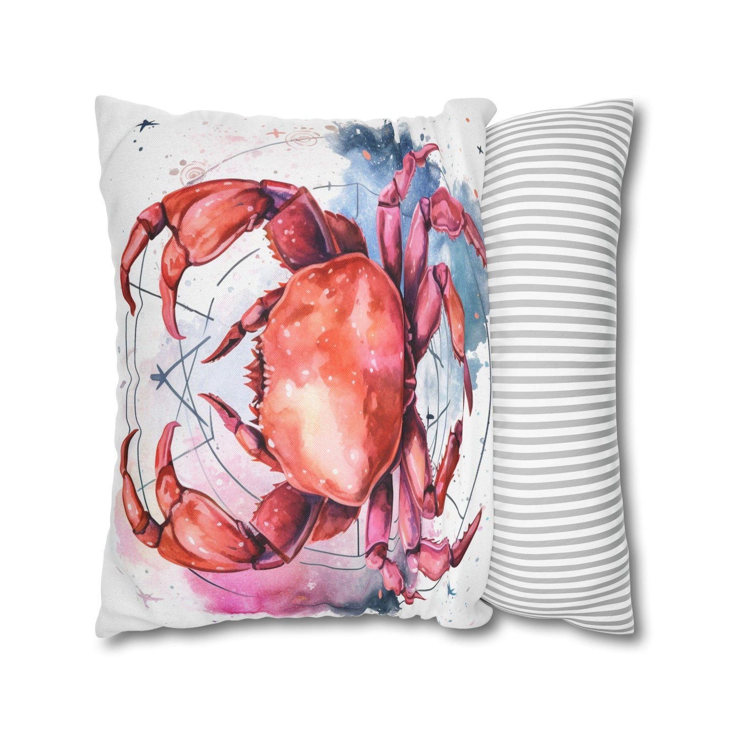 Cancer Star Sign - Elegant Zodiac Astrology Spun Polyester Square Pillow Case