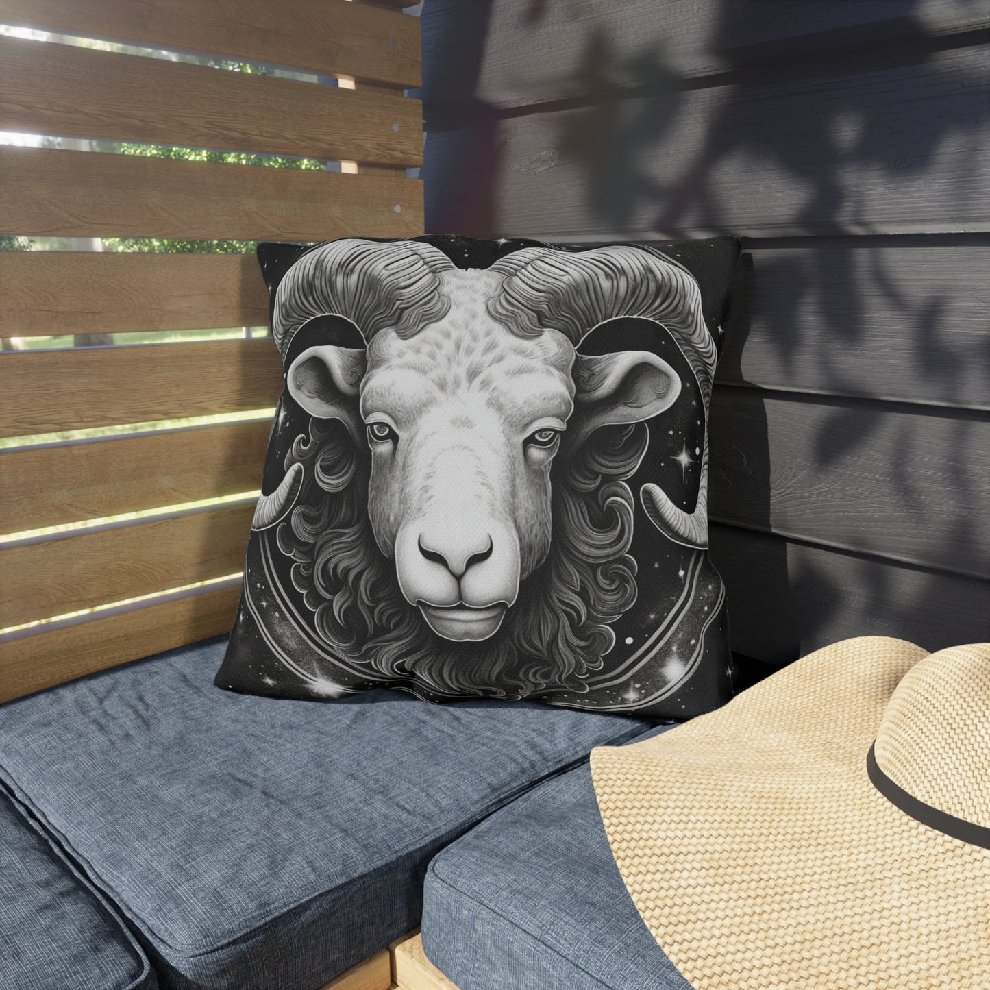 Aries Zodiac UV-Resistant Outdoor Pillow, Water-Resistant, Spun Polyester