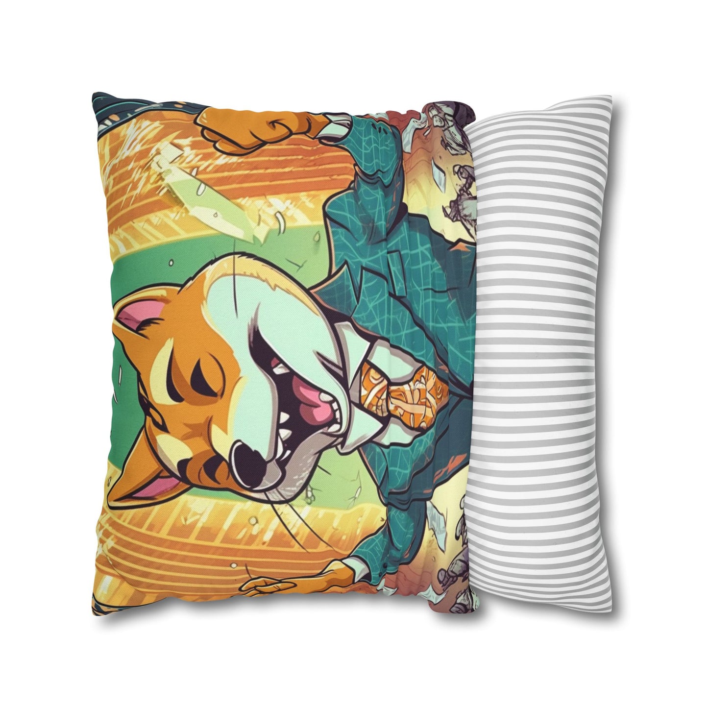 Synthwave Shiba Inu NYSE Collector's Gear: Spun Polyester Square Pillow Case