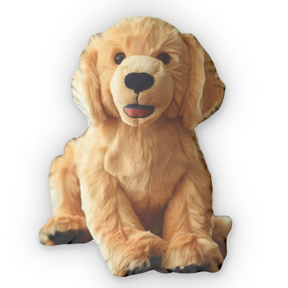 Golden Retriever Puppy, Plush Stuffed Animal, Shaped Pillow