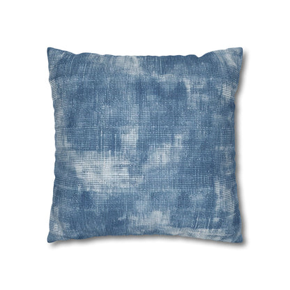 Faded Blue Washed-Out: Denim-Inspired, Style Fabric - Spun Polyester Square Pillow Case