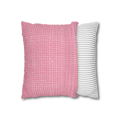 Pastel Rose Pink: Denim-Inspired, Refreshing Fabric Design - Spun Polyester Square Pillow Case