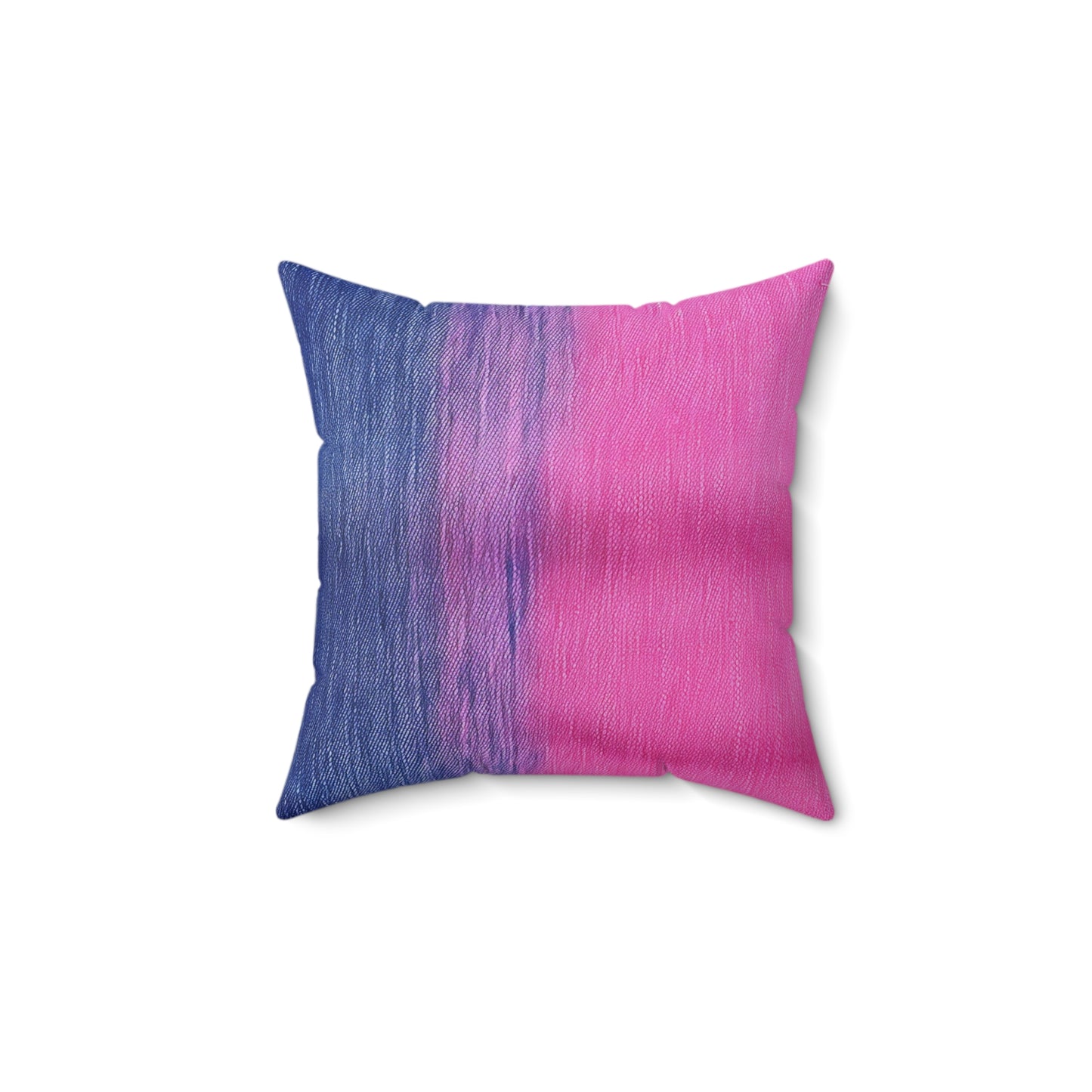 Dual Delight: Half-and-Half Pink & Blue Denim Daydream - Spun Polyester Square Pillow