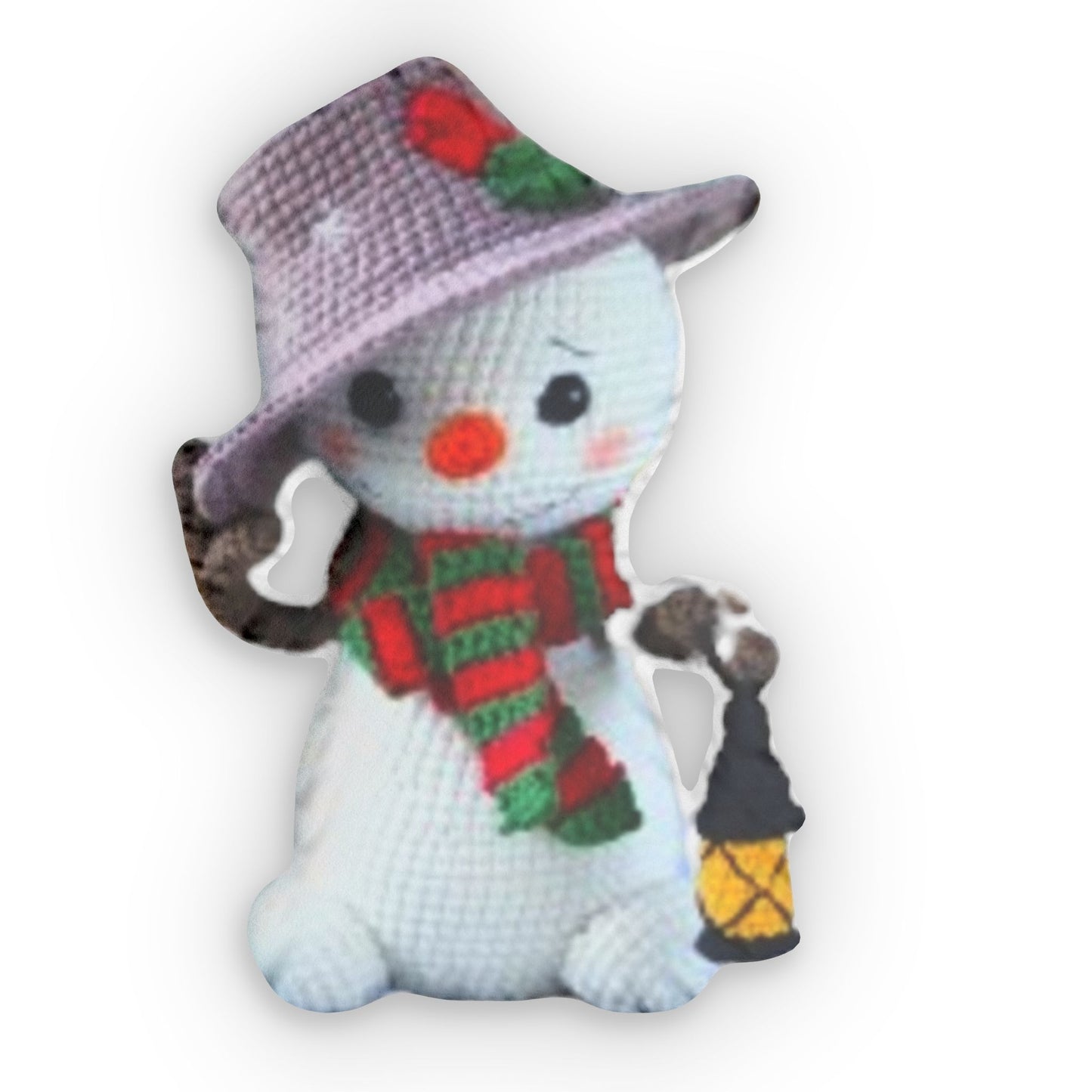 Snowman Crochet, Adorable Amigurumi Snowman, Christmas Crochet Decor, Holiday Gift Toy, Plush Shaped Pillow