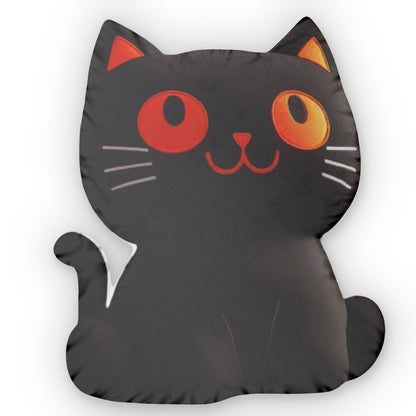 Halloween Black Cat Plush Spooky Shaped Pillow