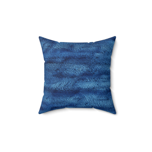 Blue Spectrum: Denim-Inspired Fabric Light to Dark - Spun Polyester Square Pillow