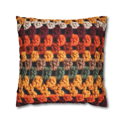 Crochet Thanksgiving Fall: Classic Fashion Colors for Seasonal Look - Spun Polyester Square Pillow Case