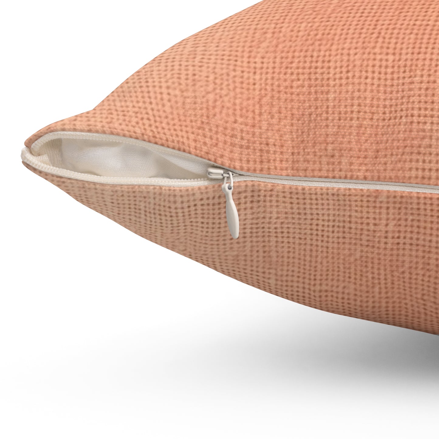 Soft Pink-Orange Peach: Denim-Inspired, Lush Fabric - Spun Polyester Square Pillow