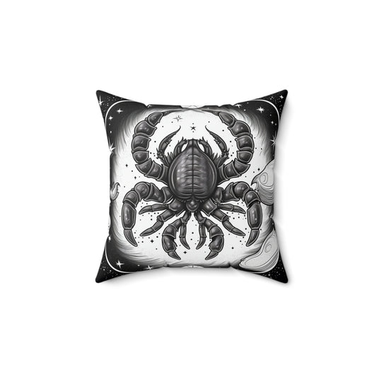 Scorpio Zodiac, Scorpion Design, Water Element, Spun Polyester Square Pillow