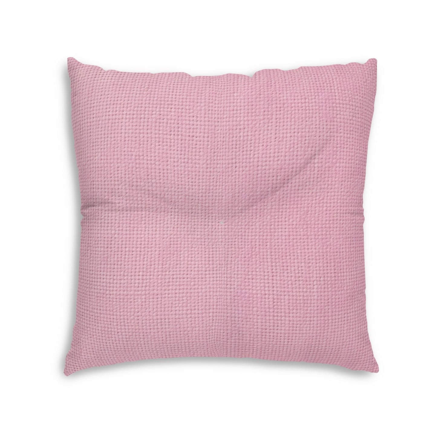 Blushing Garment Dye Pink: Denim-Inspired, Soft-Toned Fabric - Tufted Floor Pillow, Square