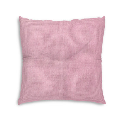 Blushing Garment Dye Pink: Denim-Inspired, Soft-Toned Fabric - Tufted Floor Pillow, Square