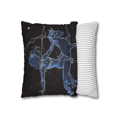 Sagittarius Zodiac in Starlit Universe - Fluorescent Colors - Spun Polyester Square Pillow Case