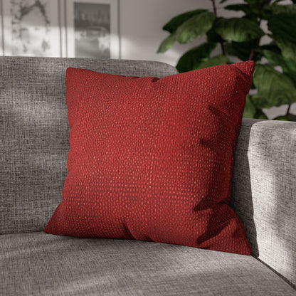 Juicy Red Berry Blast: Denim Fabric Inspired Design - Spun Polyester Square Pillow Case