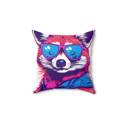 Red Panda Stylish Animal Culture Graphic Spun Polyester Square Pillow