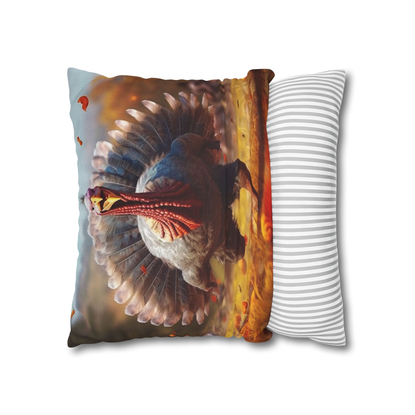 Thanksgiving Trot Turkey Run Athlete Sprint Racer Holiday Feast Dinner - Spun Polyester Square Pillow Case