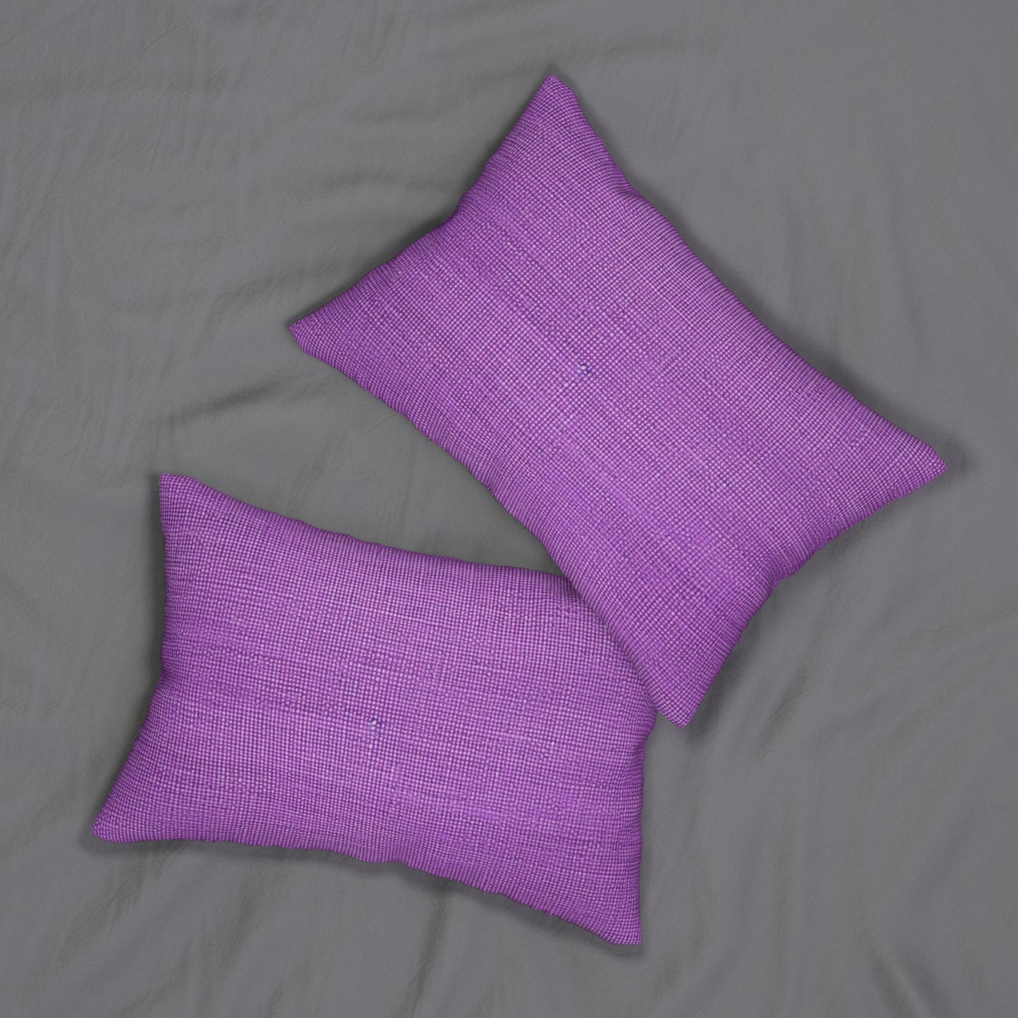 Hyper Iris Orchid Red: Denim-Inspired, Bold Style - Spun Polyester Lumbar Pillow