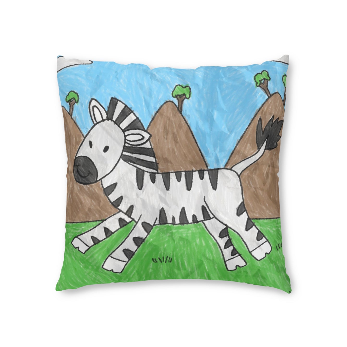 Zebra Graphic Hipster Zebra Animal Tufted Floor Pillow, Square