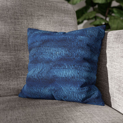 Blue Spectrum: Denim-Inspired Fabric Light to Dark - Spun Polyester Square Pillow Case