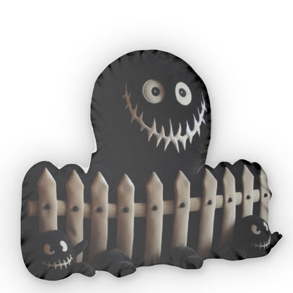 Spooky Fence Haunted Halloween Plush Shaped Pillow