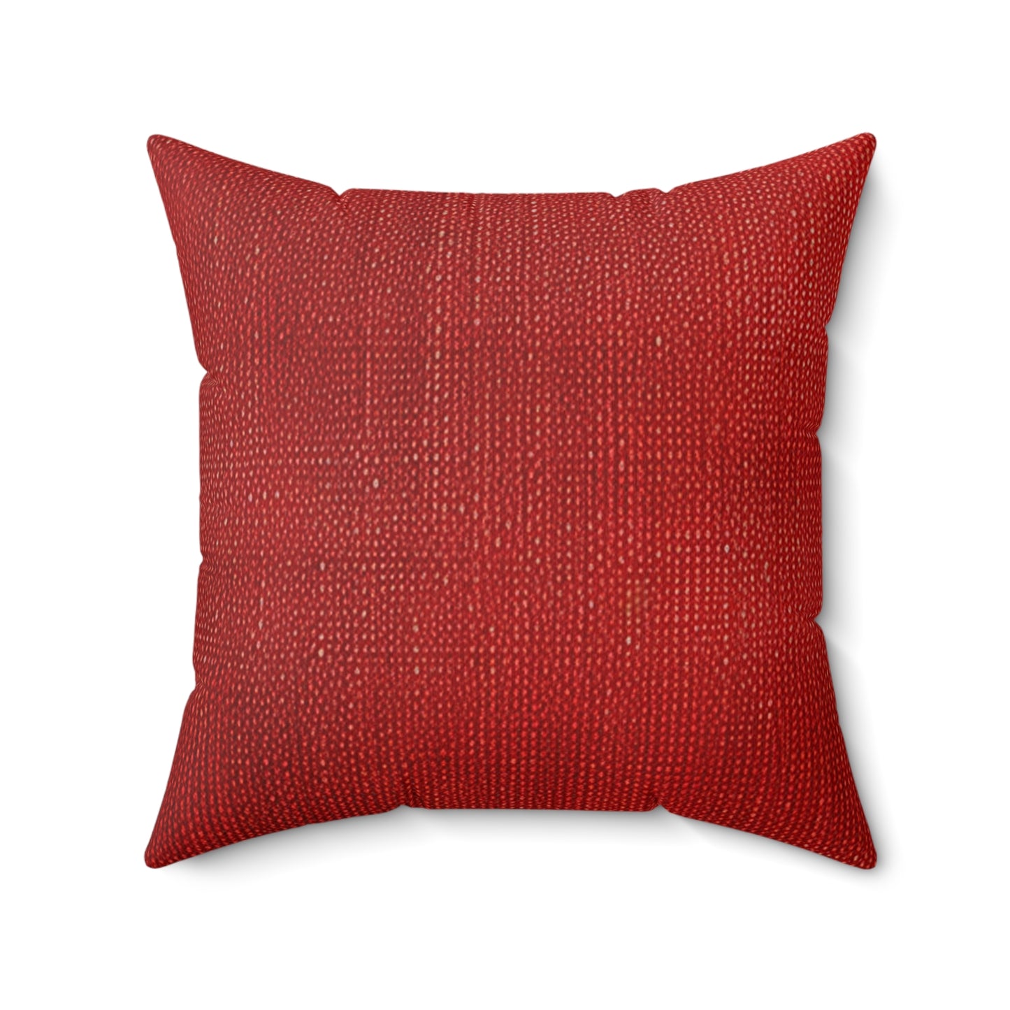 Juicy Red Berry Blast: Denim Fabric Inspired Design - Spun Polyester Square Pillow