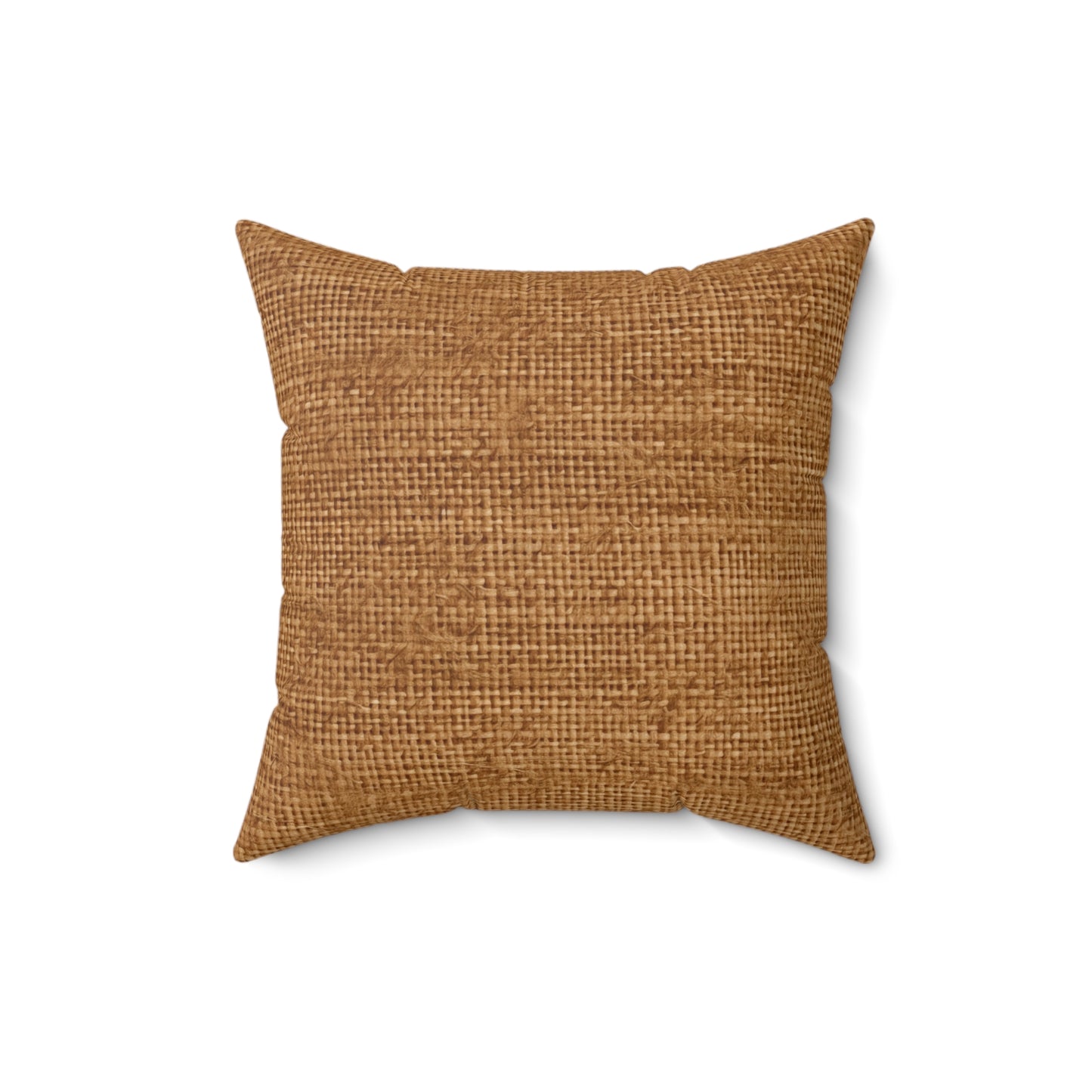 Brown Light Chocolate: Denim-Inspired Elegant Fabric - Spun Polyester Square Pillow