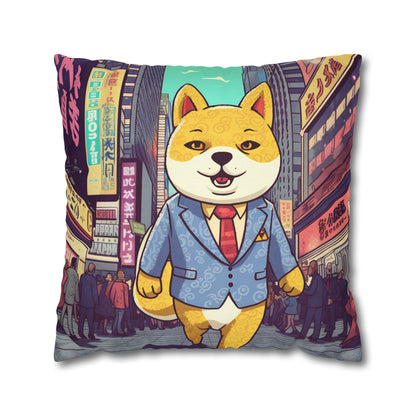 Shiba Inu Business Dog Pillow Case Crypto Fan Favorite, Polyester