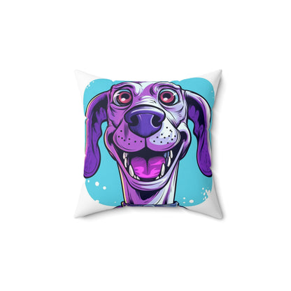 Alien Puppy Anime Comic Style Spun Polyester Square Pillow