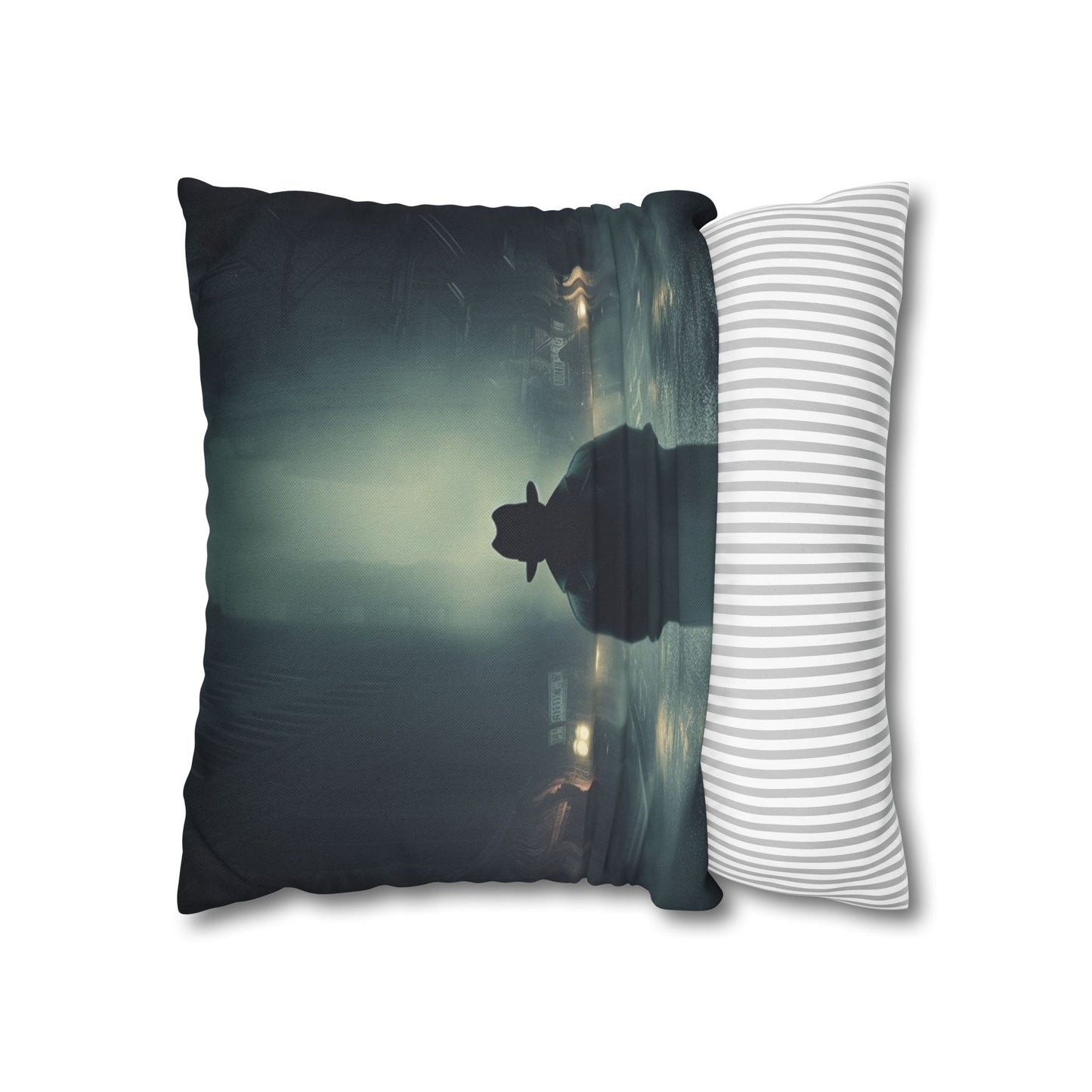 Mystery Detective Alley - Noir Book Cover Artwork Spun Polyester Square Pillow Case