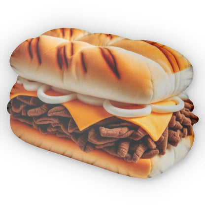 Philly Cheesesteak, Food Steak Plush, Shaped Pillow