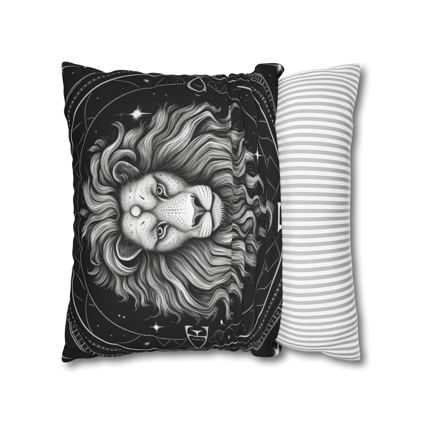 Leo Zodiac Sign Spun Polyester Square Pillow Case, Double Sided Print