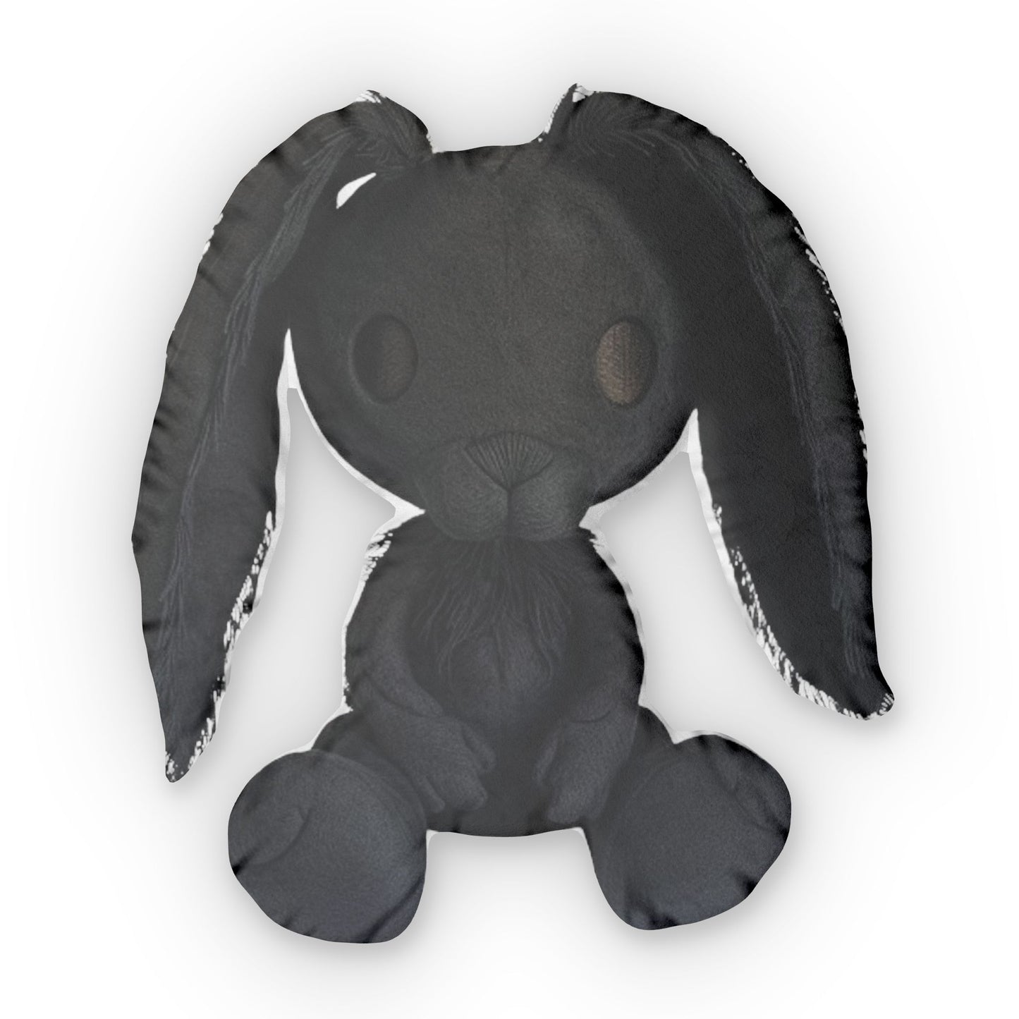 Bunny Dark Hole, Gothic Black Rabbit, Plush Gift, Shaped Pillow