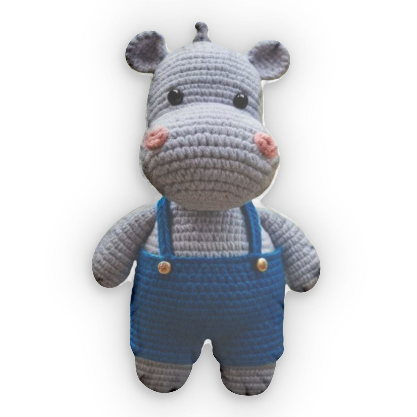 Hippo Crochet Blu Trousers, Shaped Pillow