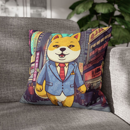 Shiba Inu Business Dog Pillow Case Crypto Fan Favorite, Polyester