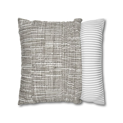 Silver Grey: Denim-Inspired, Contemporary Fabric Design - Spun Polyester Square Pillow Case