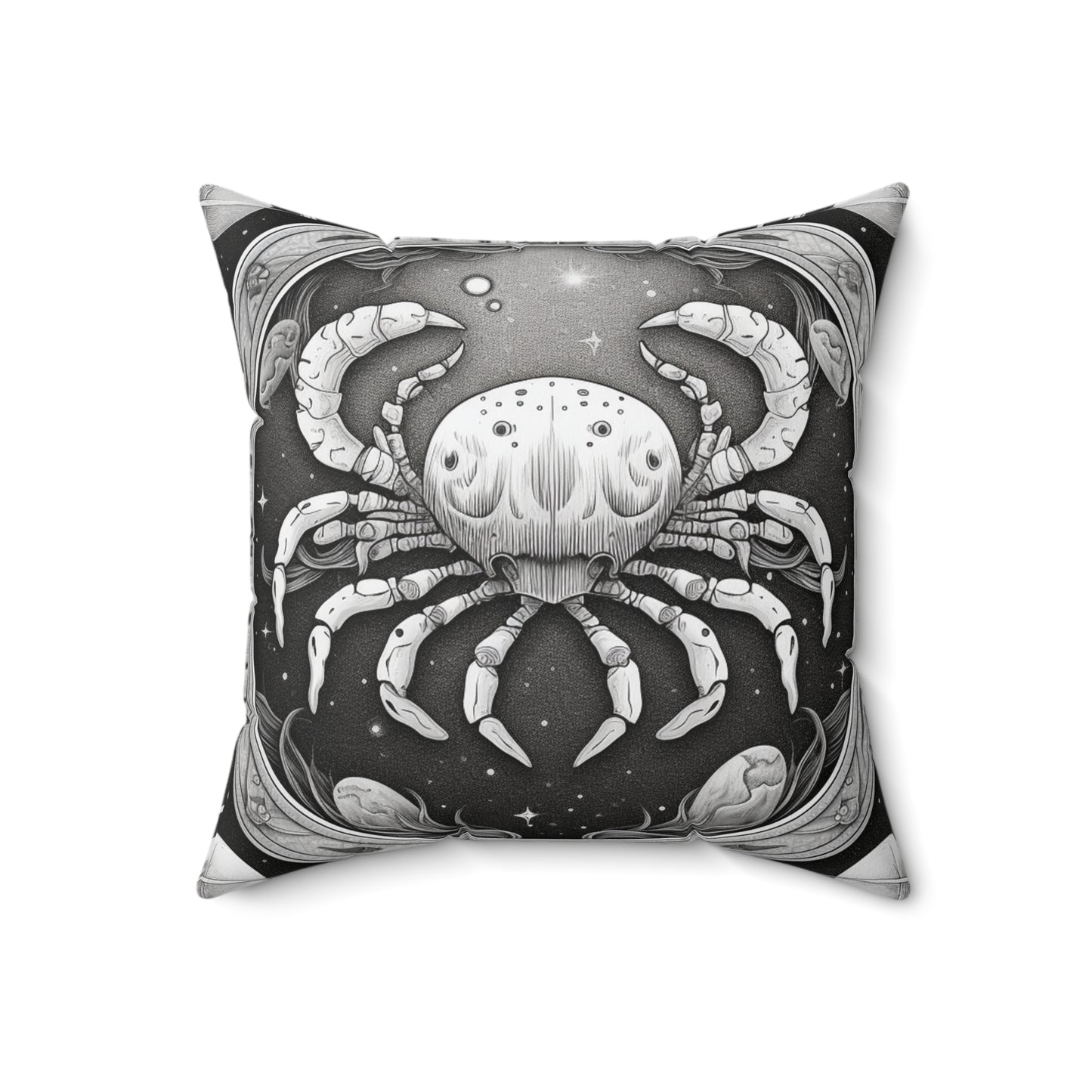 Cancer Zodiac, Crab Symbol Design, Water Element, Spun Polyester Square Pillow