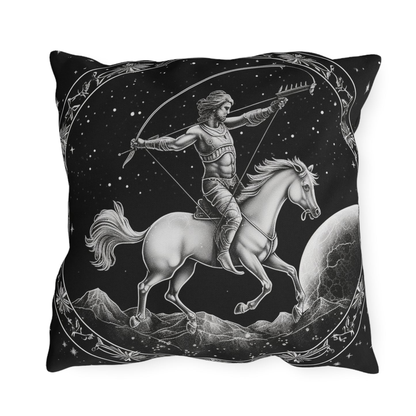 Sagittarius Zodiac UV-Resistant Outdoor Pillow, Water-Resistant, Spun Polyester