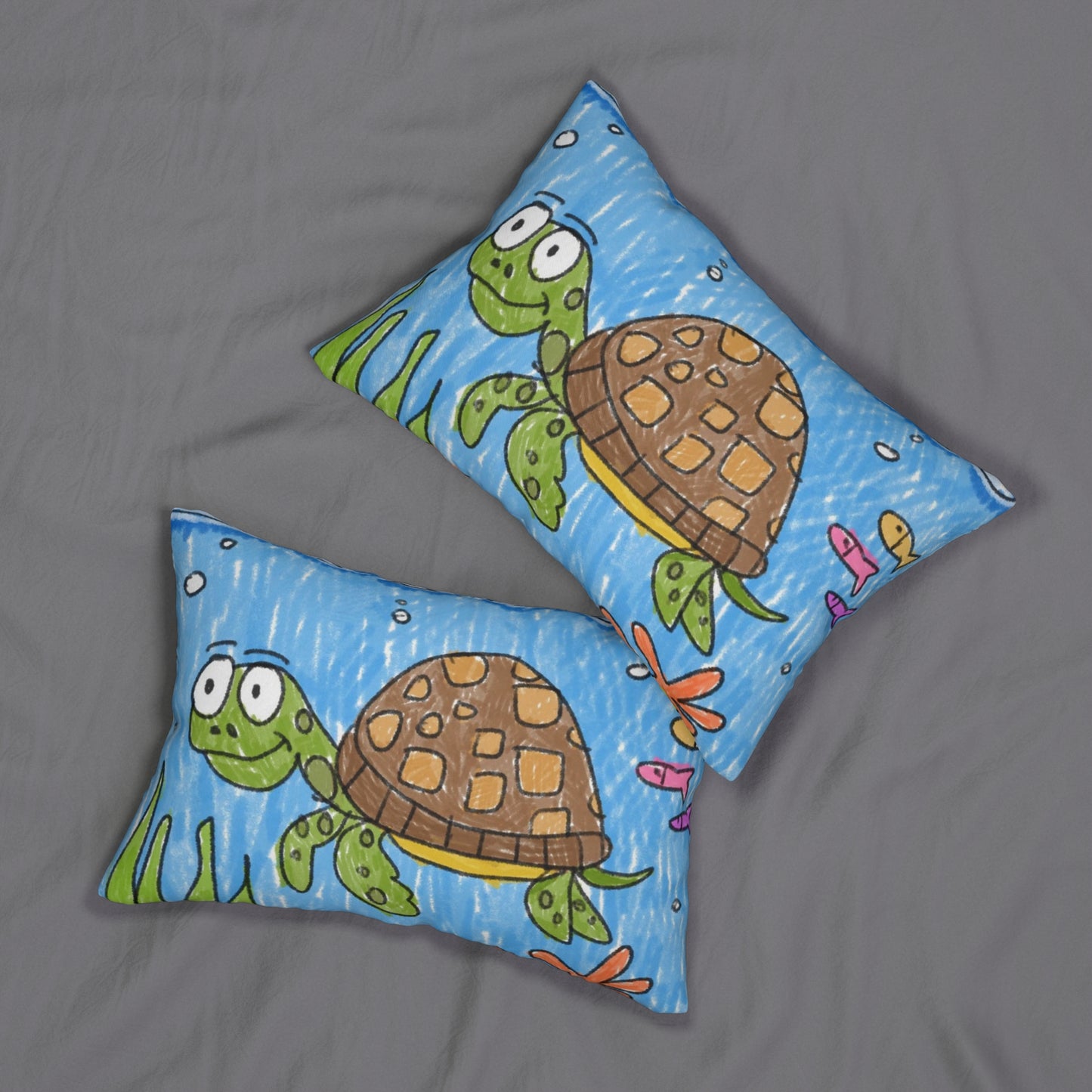 Sea Turtle Beach Sand Ocean Spun Polyester Lumbar Pillow