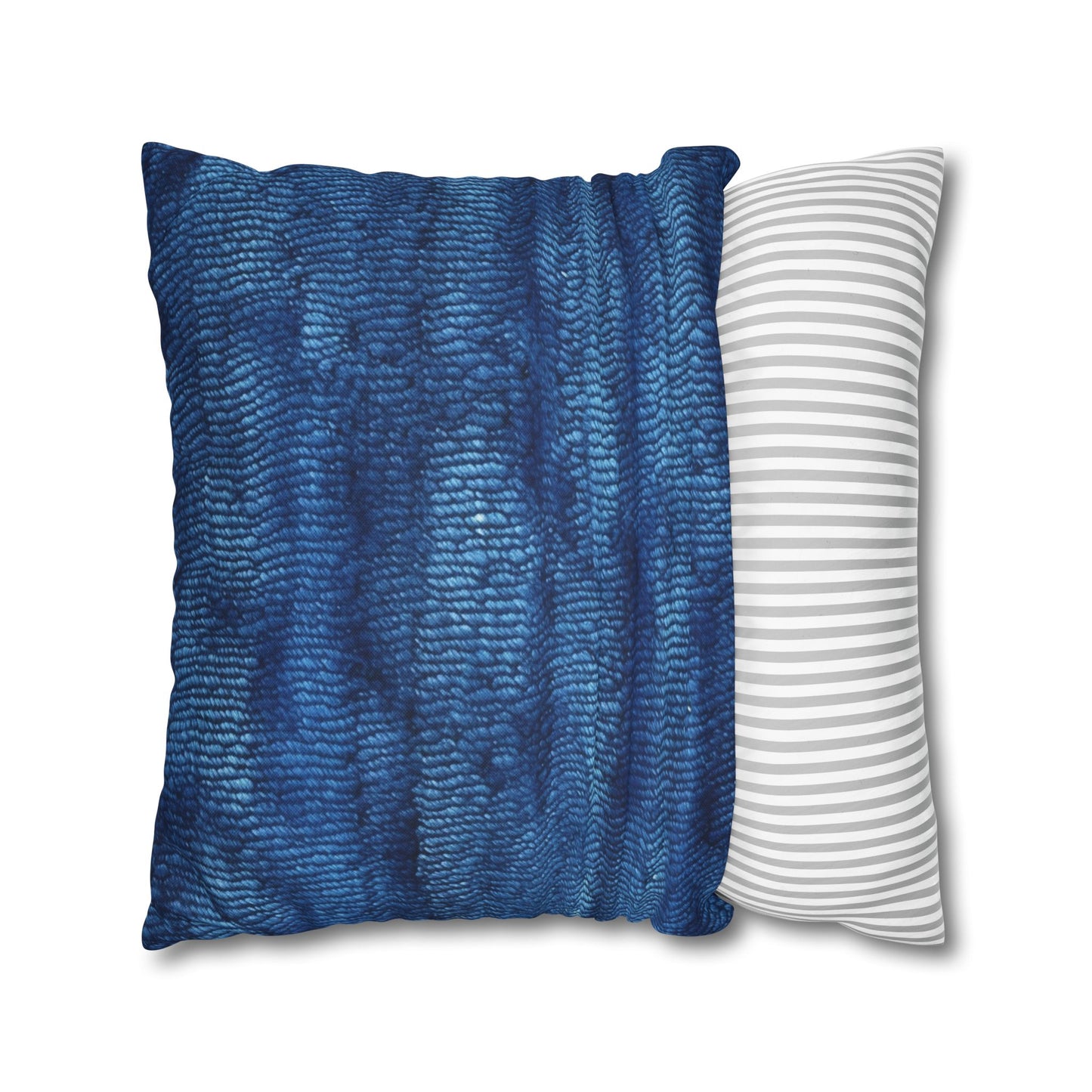 Blue Spectrum: Denim-Inspired Fabric Light to Dark - Spun Polyester Square Pillow Case