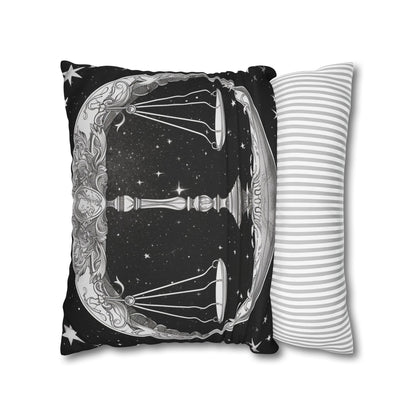 Libra Zodiac Sign Polyester Square Pillow Case, Double Sided Print