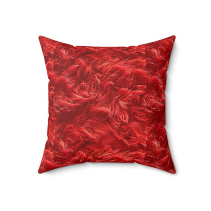 Fuzzy Infinity Pillow Red, Stylish Gift, Spun Polyester Square Pillow