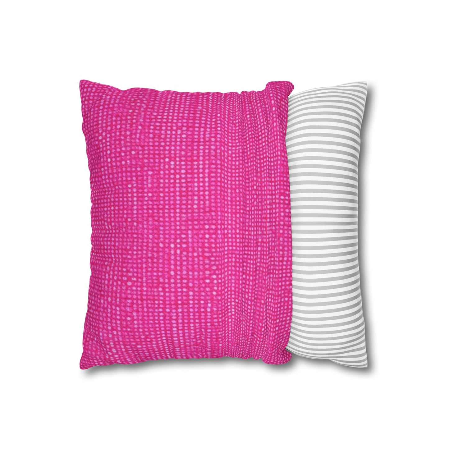 Hot Neon Pink Doll Like: Denim-Inspired, Bold & Bright Fabric - Spun Polyester Square Pillow Case