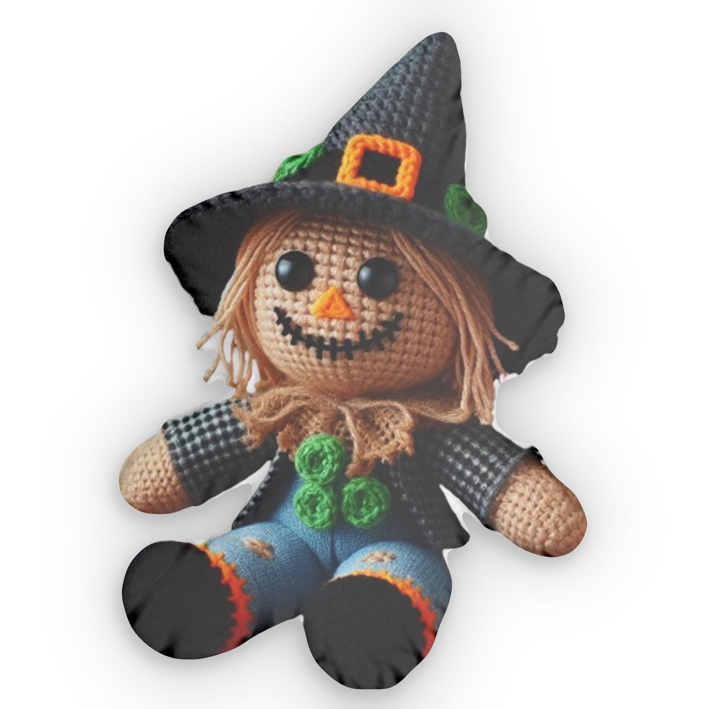 Halloween Scarecrow Crochet Plush Shaped Pillow