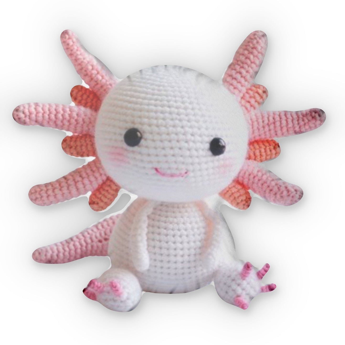 Amigurumi Axolotl, Shaped Pillow, Plush Crochet Gift